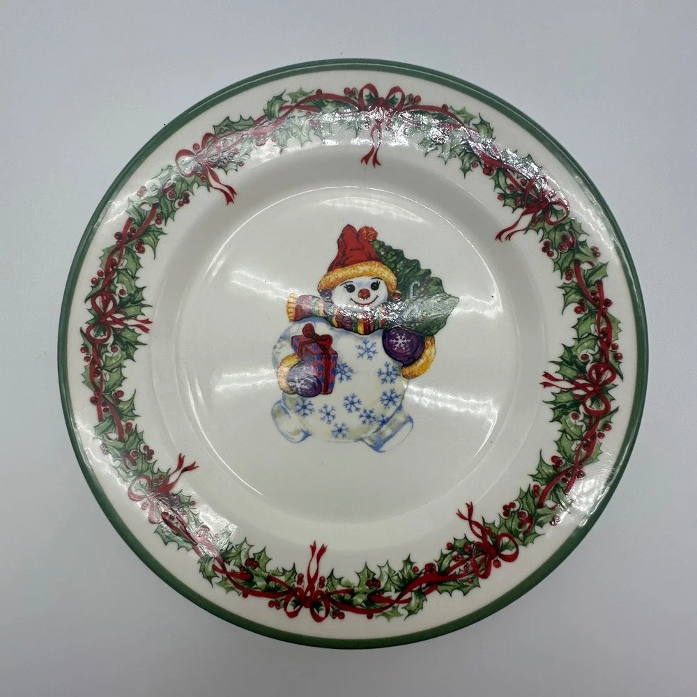 Christopher Radko Traditions Holiday Celebrations Salad Plates Set of 4 8in